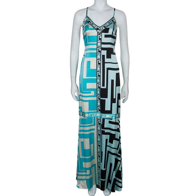 Emilio Pucci Multicolor Silk Maxi Dress M For Women - Image 2