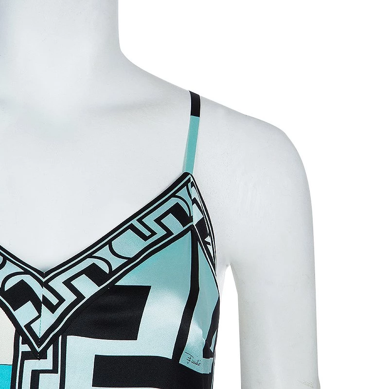 Emilio Pucci Multicolor Silk Maxi Dress M For Women - Image 4