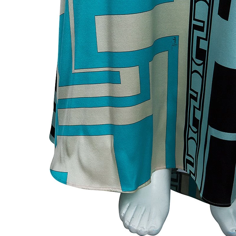 Emilio Pucci Multicolor Silk Maxi Dress M For Women - Image 6