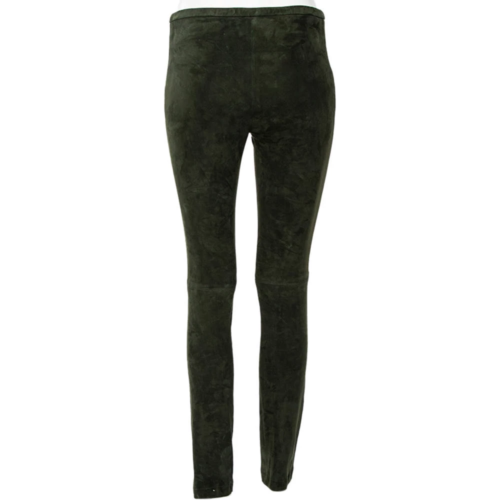 Emilio Pucci Green Suede Tapered Leg Trousers M For Women - Image 3