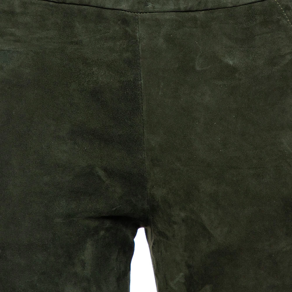 Emilio Pucci Green Suede Tapered Leg Trousers M For Women - Image 4