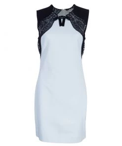 Emilio Pucci White And Black Lace Dress M For Women