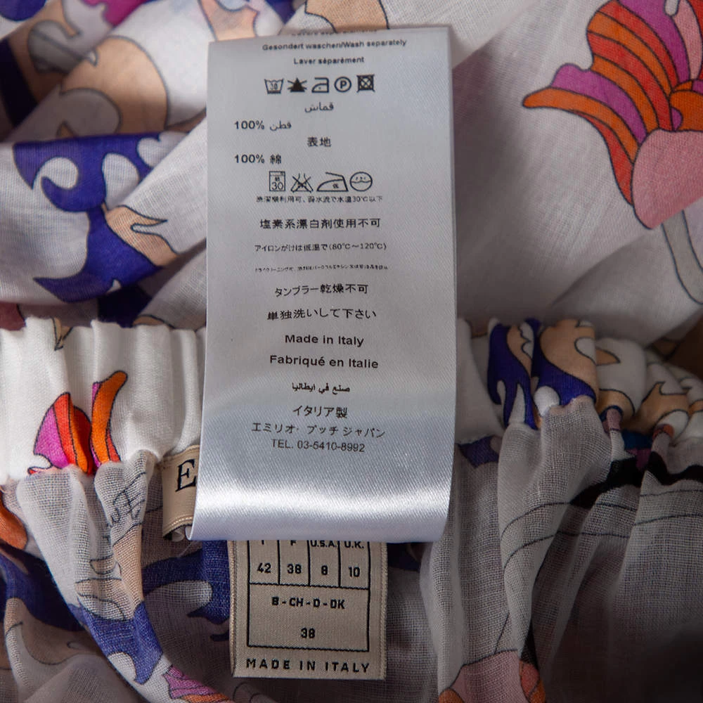 Emilio Pucci Multicolored Printed Cotton Beach Skirt M For Women - Image 6