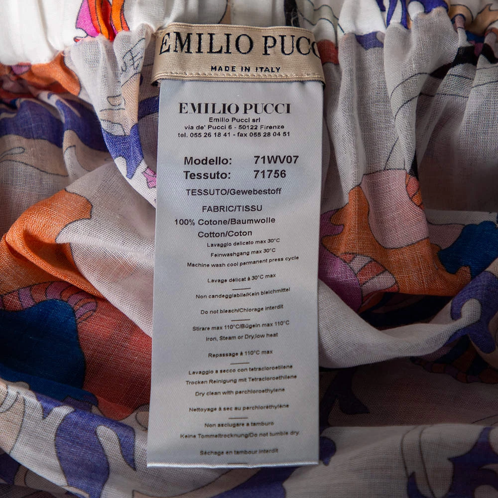 Emilio Pucci Multicolored Printed Cotton Beach Skirt M For Women - Image 5
