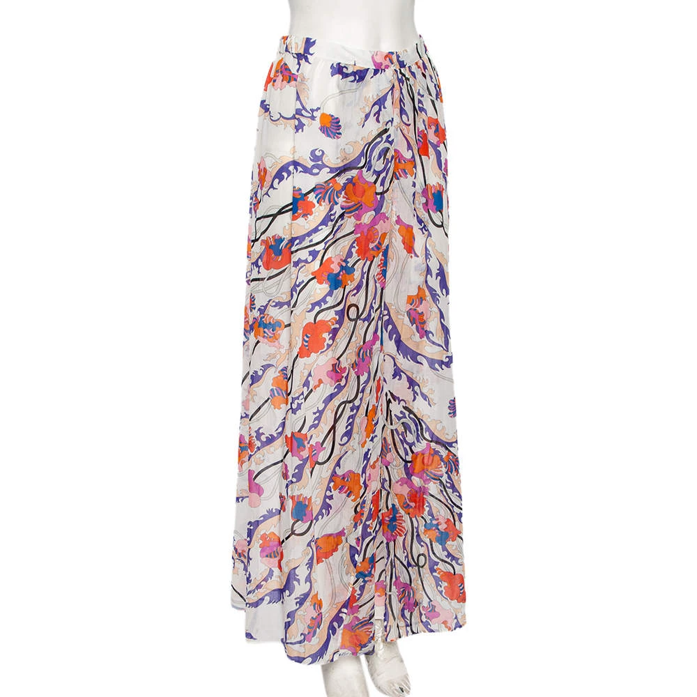 Emilio Pucci Multicolored Printed Cotton Beach Skirt M For Women - Image 2