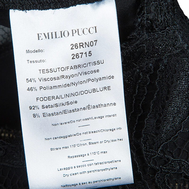 Emilio Pucci Black Lace Sleeveless Peplum Top S For Women - Image 12