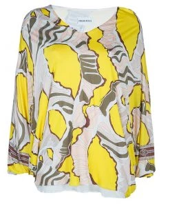Emilio Pucci Multicolor Print Batwing Sleeve Knit Top S For Women