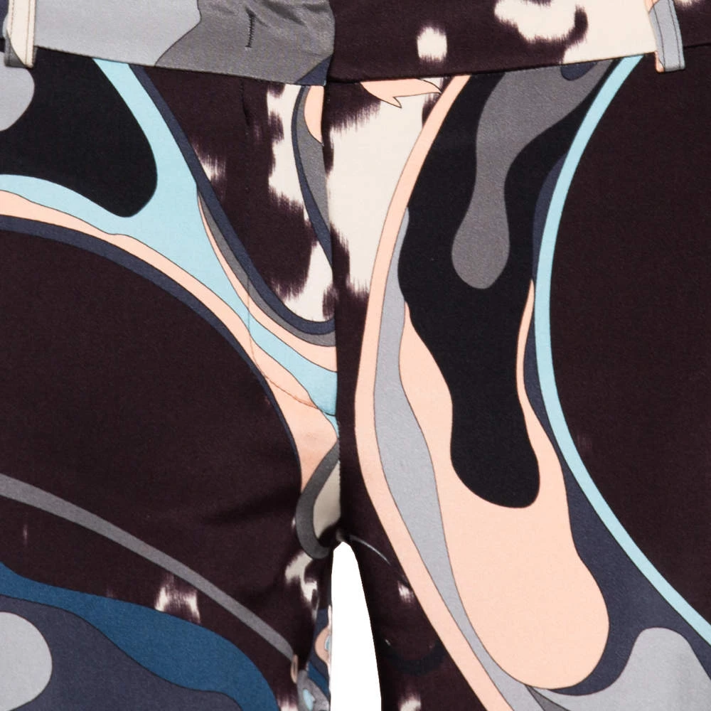 Emilio Pucci Multicolor Printed Silk Cropped Pants M For Women - Image 4