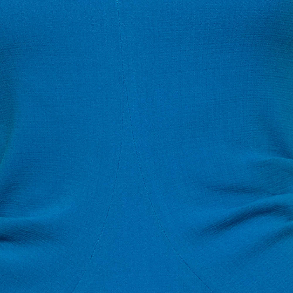 Emilio Pucci Blue Wool Crepe Sleeveless Sheath Dress S For Women - Image 4