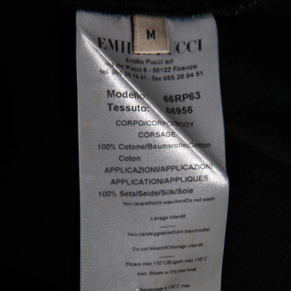 Emilio Pucci Multicolor Tropical Printed Cotton Short Sleeves Top M For Women - Image 6