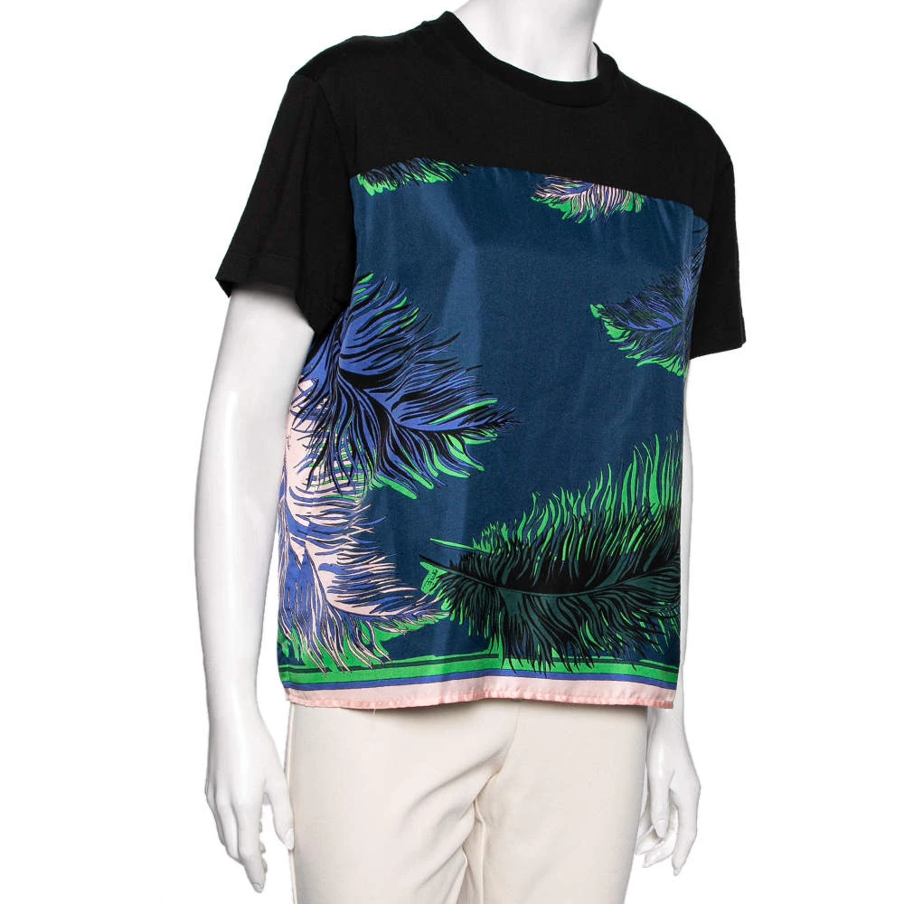 Emilio Pucci Multicolor Tropical Printed Cotton Short Sleeves Top M For Women - Image 2