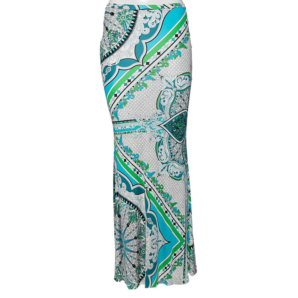 Emilio Pucci Multicolor Printed Silk Maxi Skirt S For Women