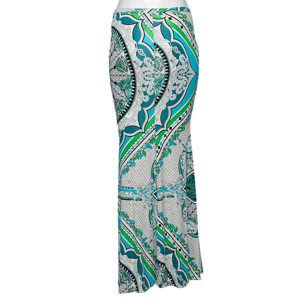 Emilio Pucci Multicolor Printed Silk Maxi Skirt S For Women - Image 3