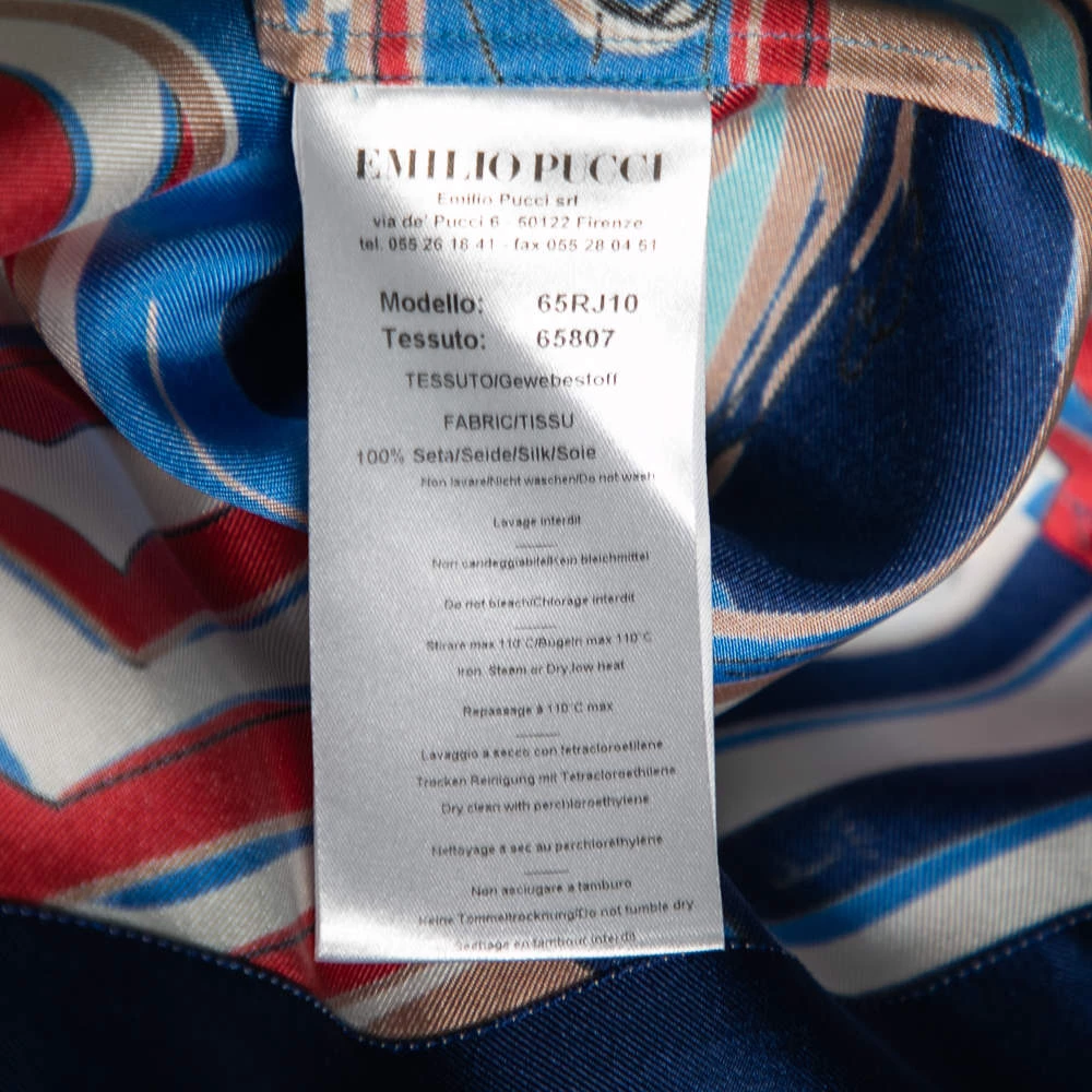 Emilio Pucci Multicolor Cityscape Print Silk Shirt M For Women - Image 7