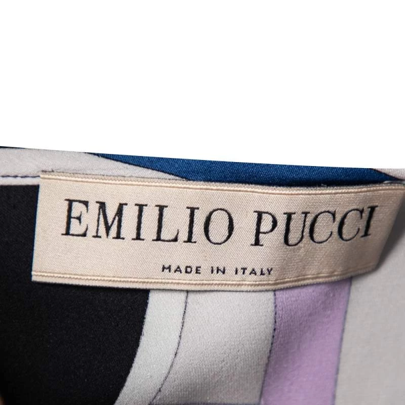 Emilio Pucci Multicolor Printed Silk Shift Dress S For Women - Image 5