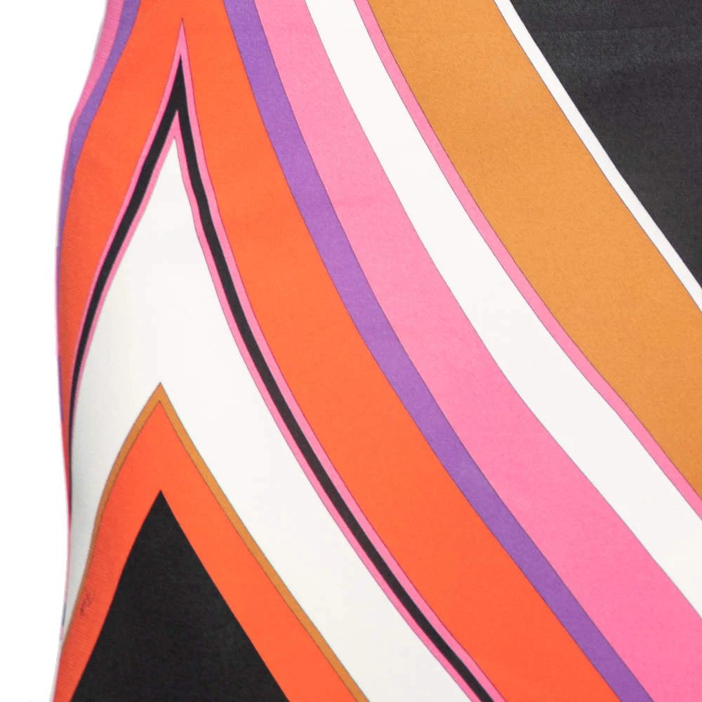 Emilio Pucci Multicolor Abstract Print Stretch Knit Skirt M For Women - Image 4