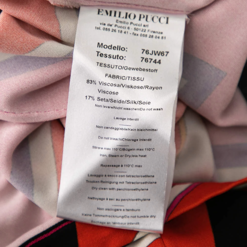 Emilio Pucci Multicolor Abstract Print Stretch Knit Skirt M For Women - Image 7