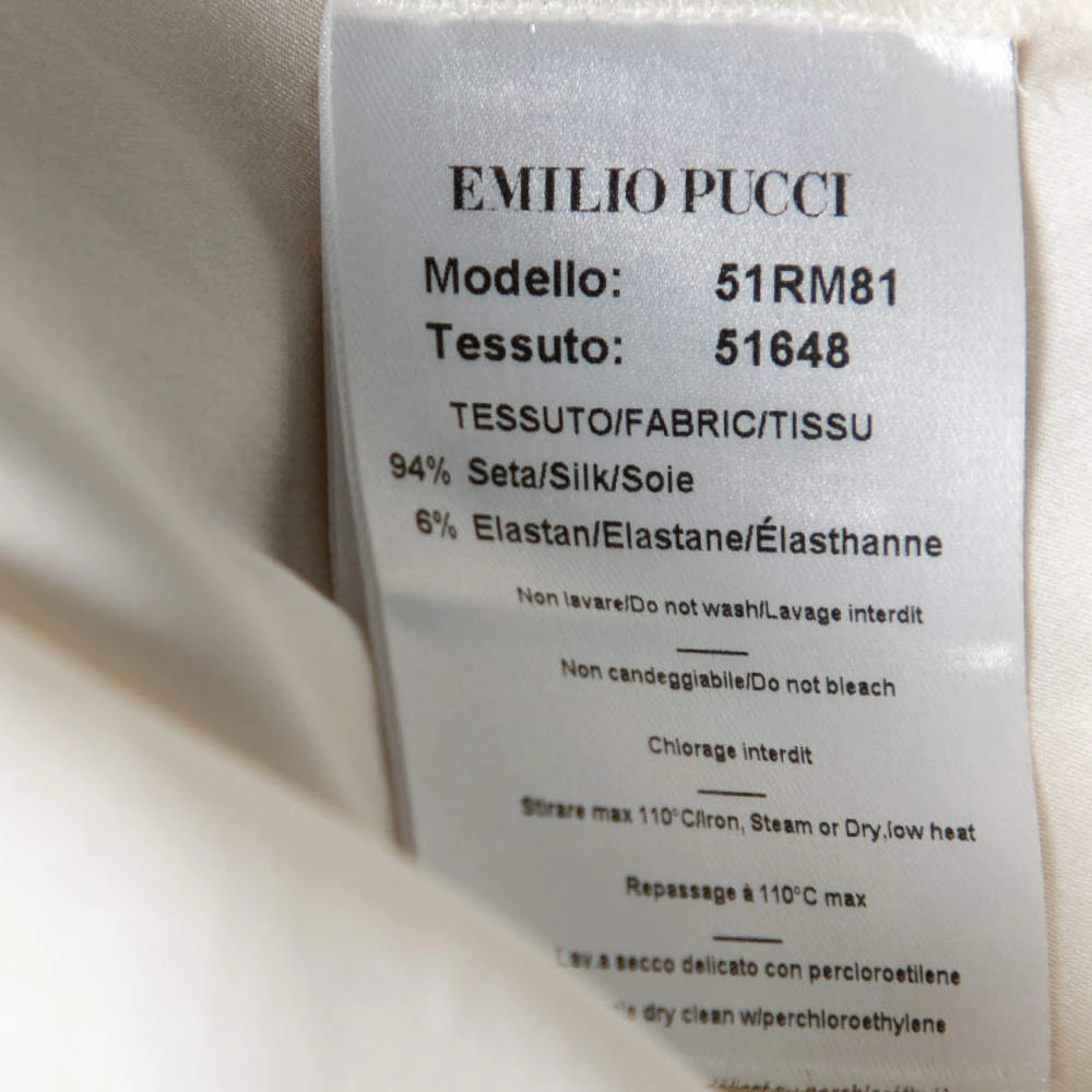 Emilio Pucci White Silk Pleated Front Sleeveless Blouse M For Women - Image 6