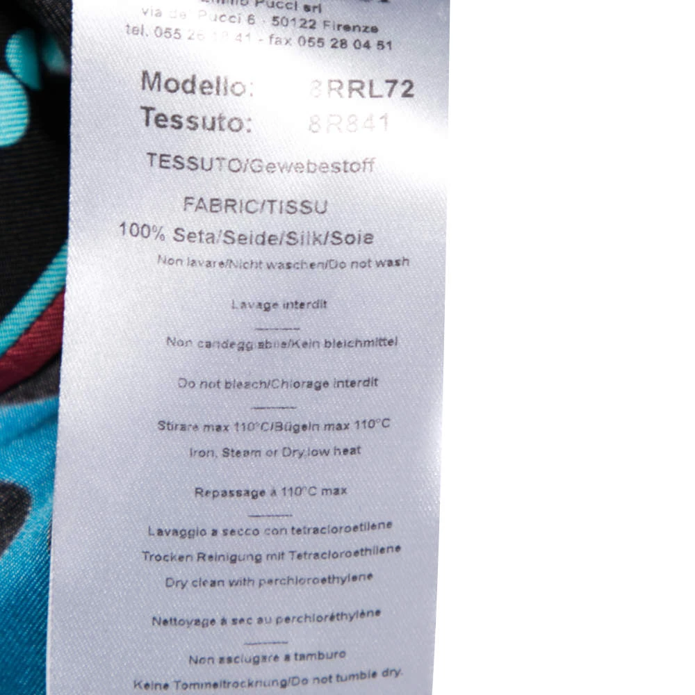 Emilio Pucci Multicolor Printed Silk Kaftan Dress One Size For Women - Image 6