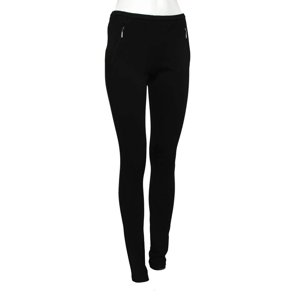 Emilio Pucci Black Knit Front Zip Legging M For Women - Image 2