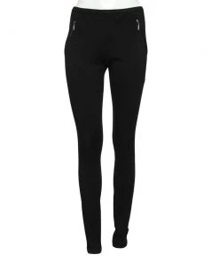 Emilio Pucci Black Knit Front Zip Legging M For Women