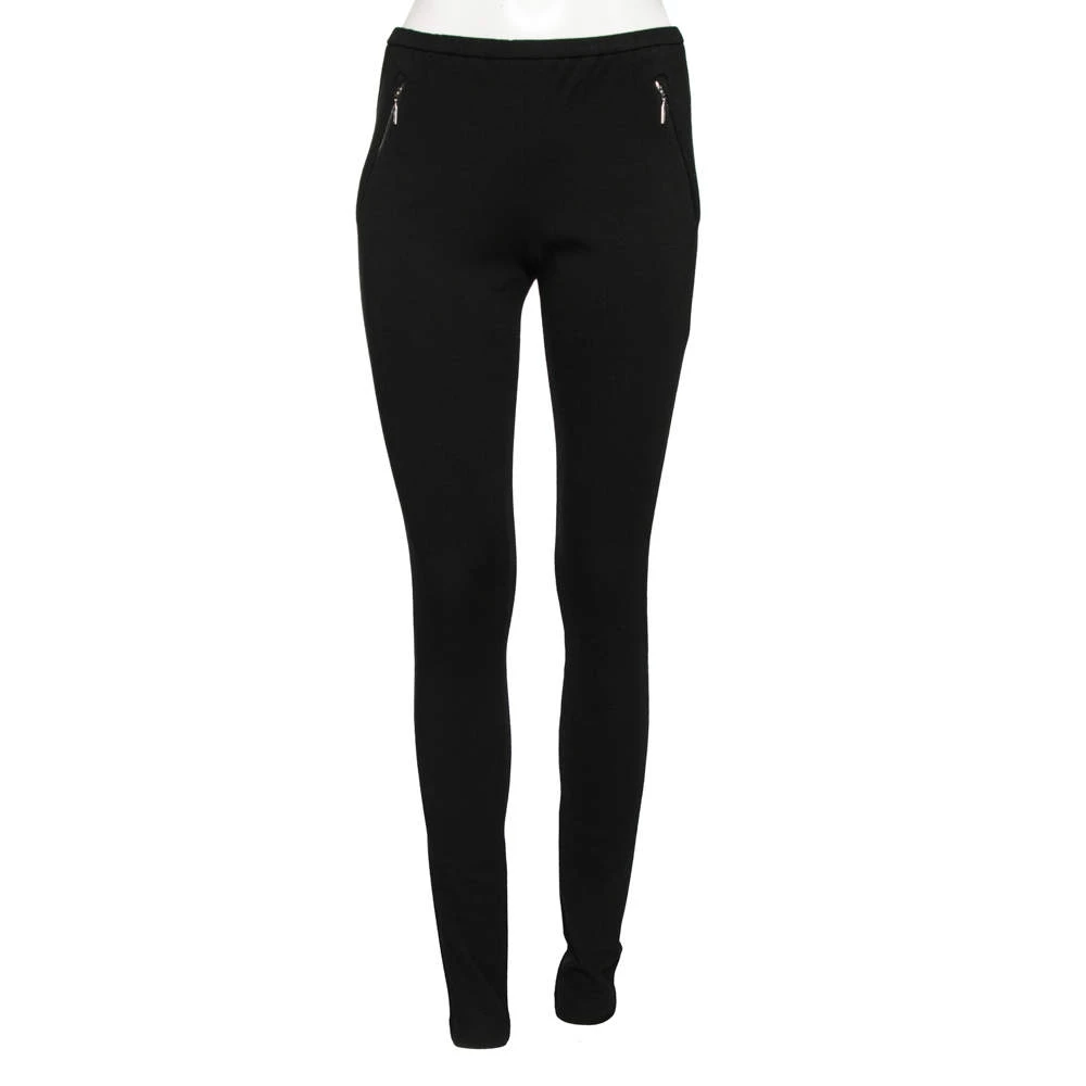 Emilio Pucci Black Knit Front Zip Legging M For Women