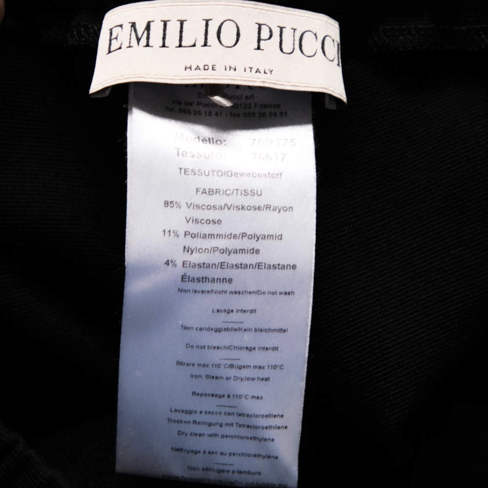 Emilio Pucci Black Knit Front Zip Legging M For Women - Image 5