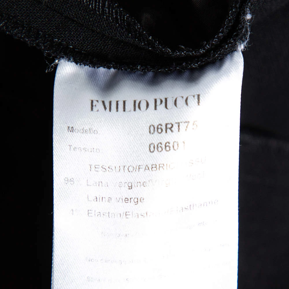 Emilio Pucci Black Wool Tapered Leg Pants M For Women - Image 9