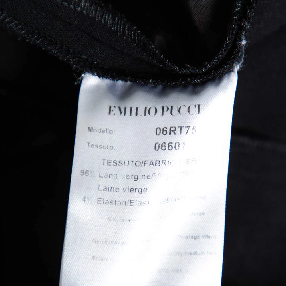 Emilio Pucci Black Wool Tapered Leg Pants M For Women - Image 8