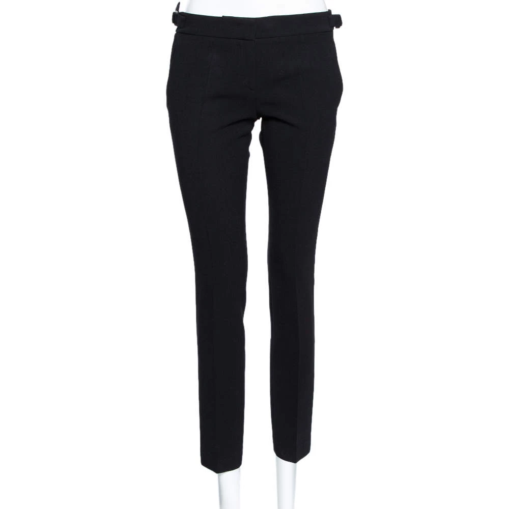Emilio Pucci Black Wool Tapered Leg Pants M For Women