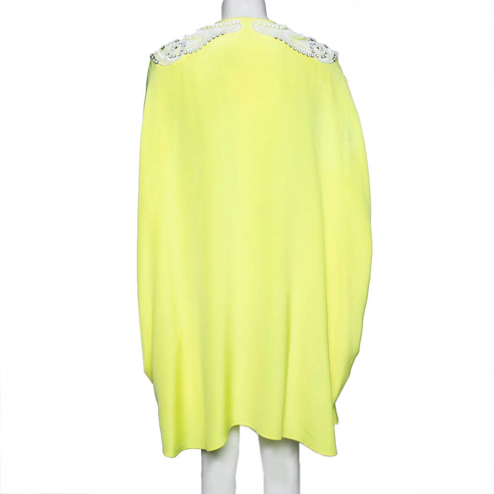 Emilio Pucci Yellow Silk Bead Embellished Kaftan Dress M For Women - Image 3
