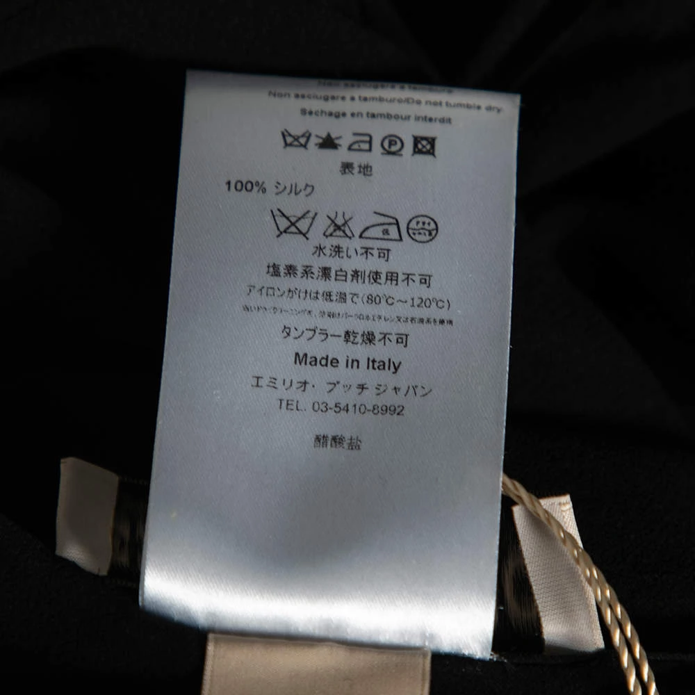 Emilio Pucci Black Silk Ruffled Sheer Top M For Women - Image 6