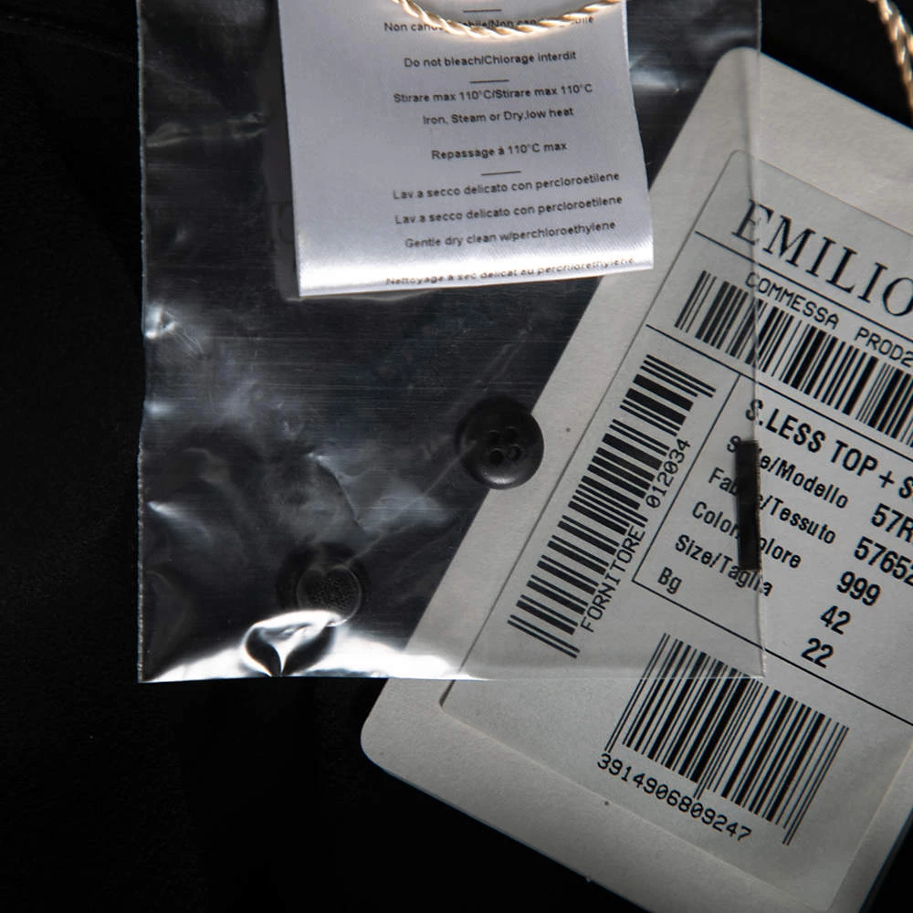 Emilio Pucci Black Silk Ruffled Sheer Top M For Women - Image 7