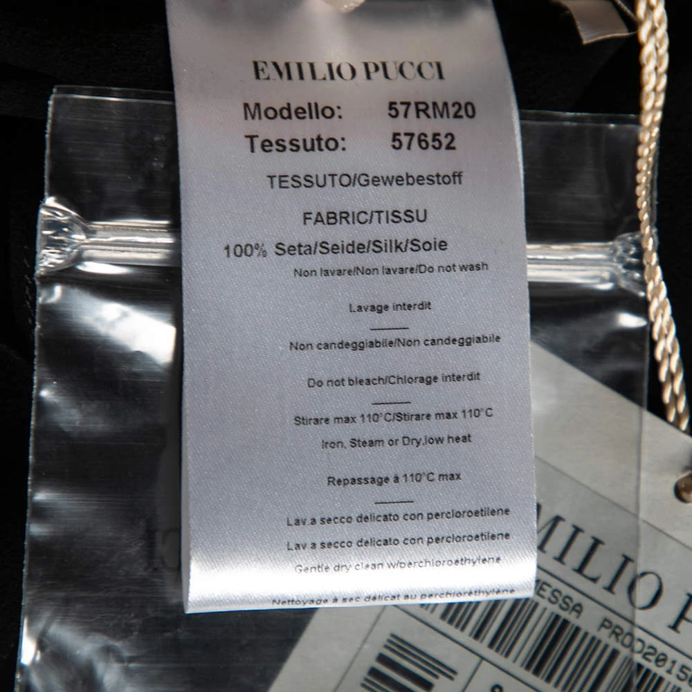 Emilio Pucci Black Silk Ruffled Sheer Top M For Women - Image 8