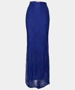 Emilio Pucci Blue Lace Maxi Skirt S For Women