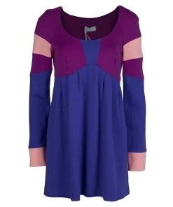 Emilio Pucci Multicolor Knit Colorblock Wool Dress M For Women