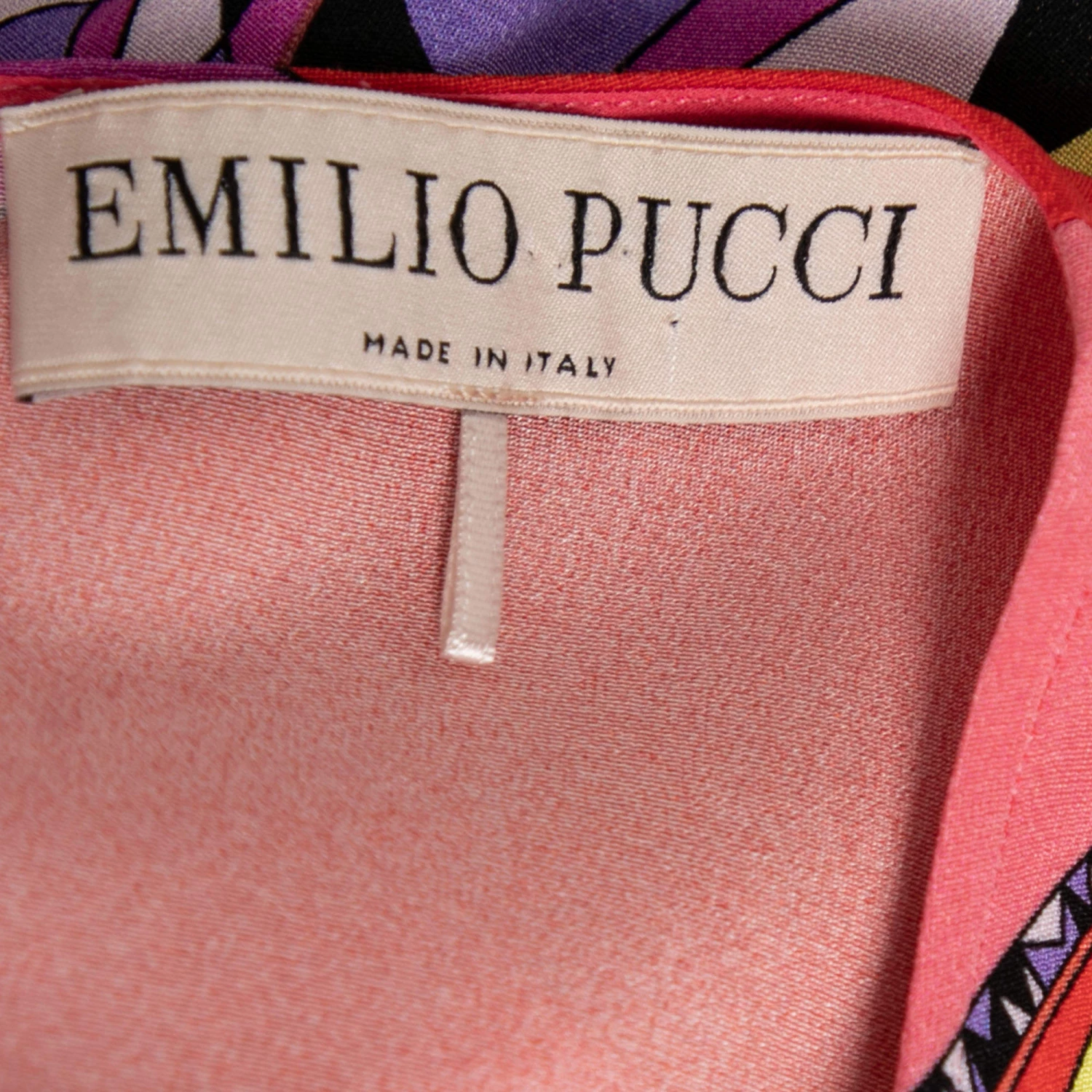 Emilio Pucci Multicolor Printed Silk Long Sleeve Maxi Dress M For Women - Image 4