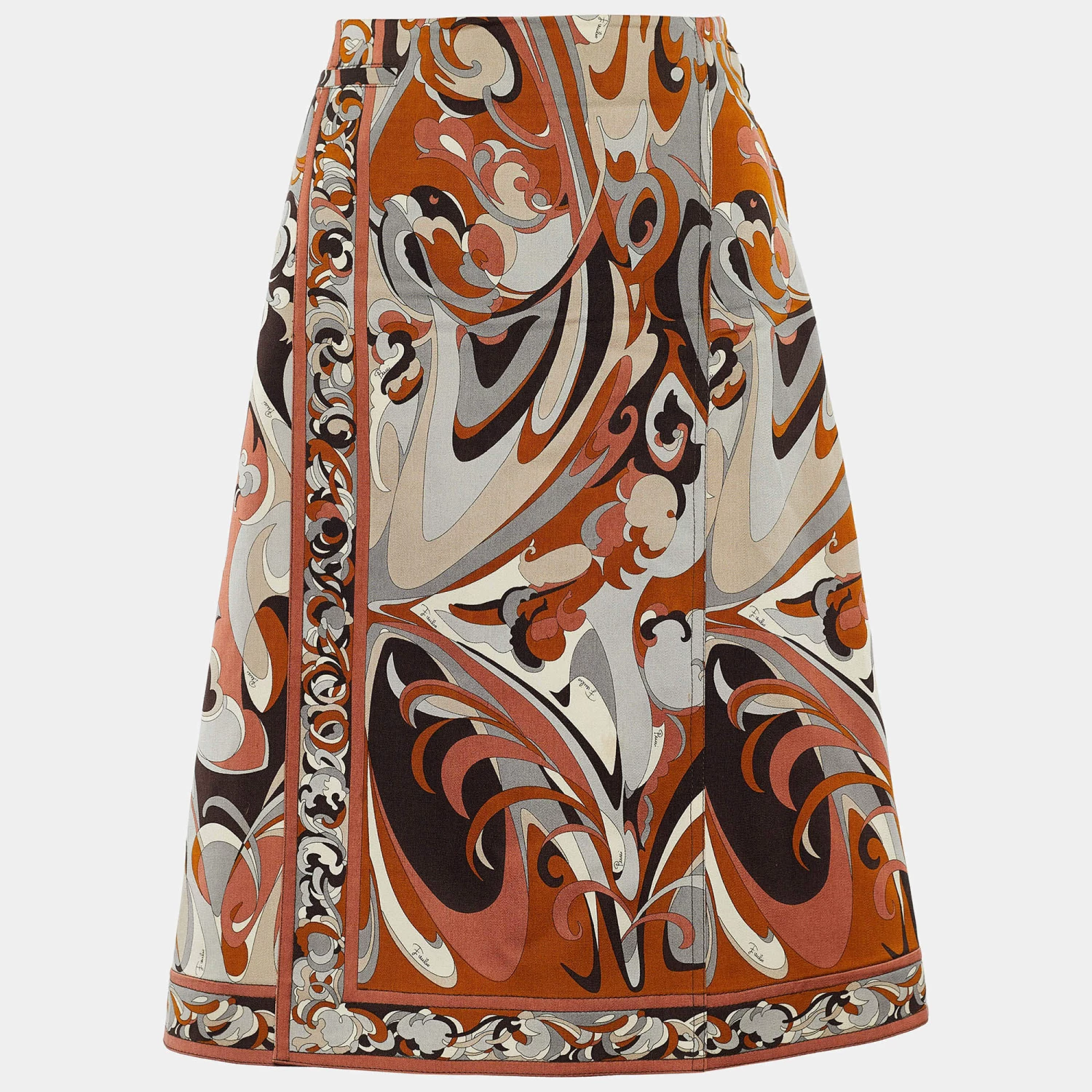 Emilio Pucci Multicolor Printed Virgin Wool Skirt M For Women - Image 2