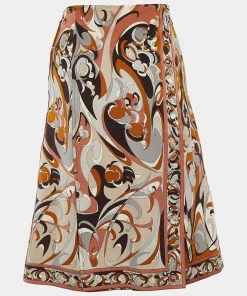 Emilio Pucci Multicolor Printed Virgin Wool Skirt M For Women