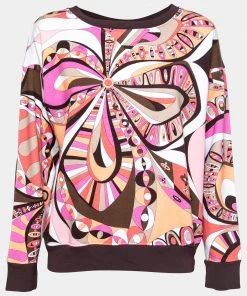 Emilio Pucci Multicolor Printed Cotton Sweatshirt M For Women
