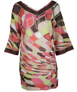 Emilio Pucci Multicolor Printed Cotton Tunic L For Women