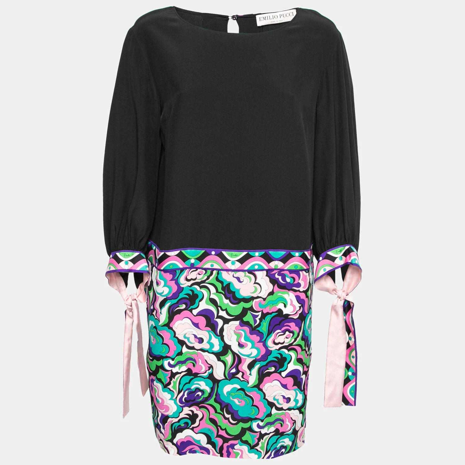 Emilio Pucci Multicolor Printed Crepe Midi Dress M For Women