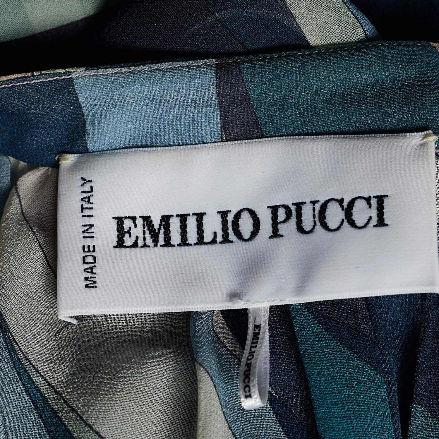 Emilio Pucci Multicolor Printed Silk Embellished Blouse S For Women - Image 4