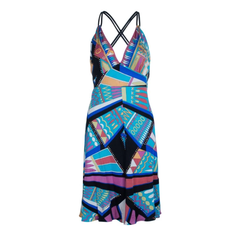 Emilio Pucci Patterned Jersey Shift Dress M For Women