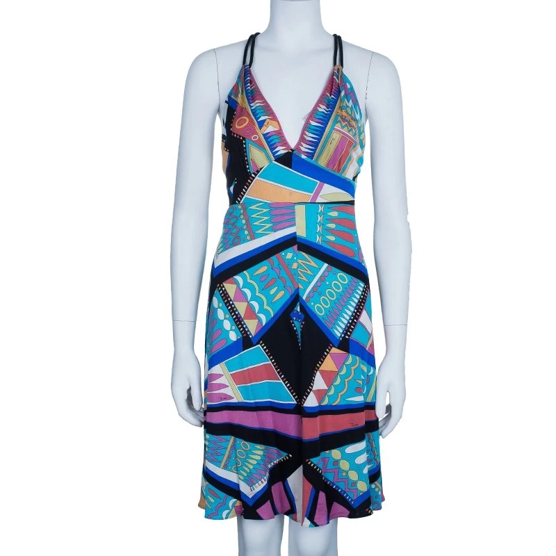 Emilio Pucci Patterned Jersey Shift Dress M For Women - Image 2