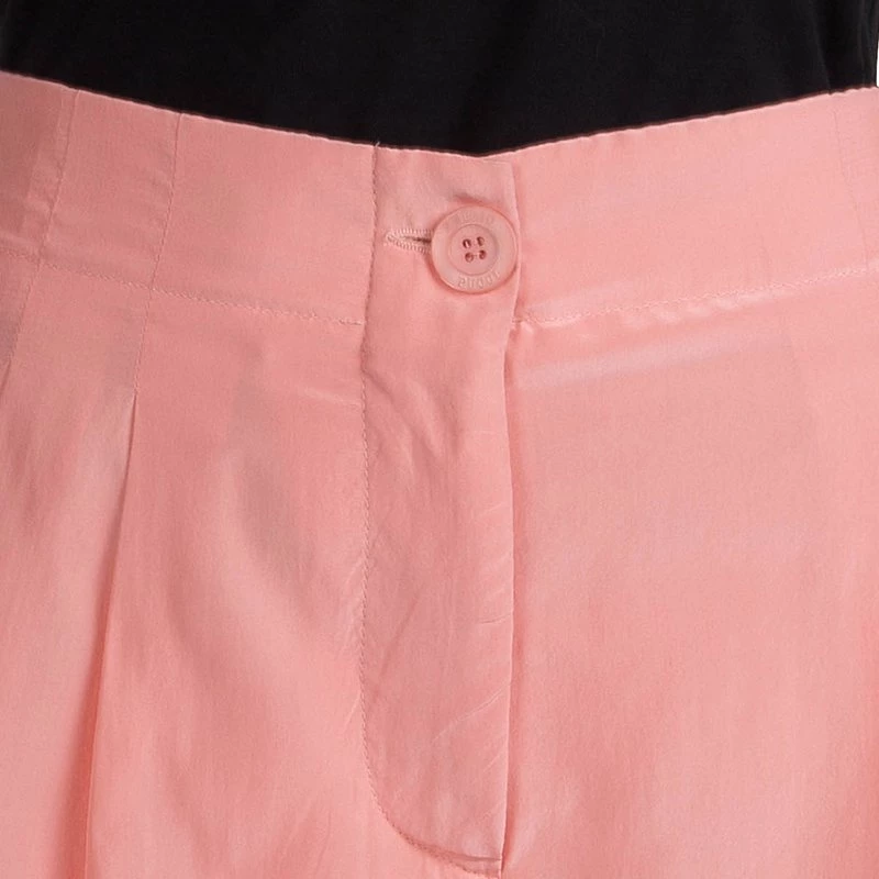 Emilio Pucci Pink Silk Pleated Shorts S For Women - Image 4