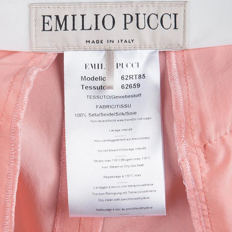 Emilio Pucci Pink Silk Pleated Shorts S For Women - Image 6