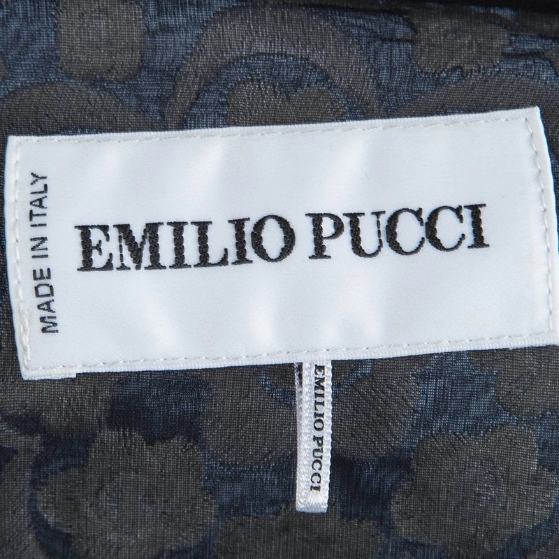 Emilio Pucci Black Embroidered Silk Gathered Maxi Skirt S For Women - Image 5