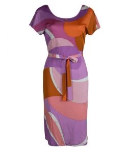 Emilio Pucci Multicolor Knit Shift Dress M For Women