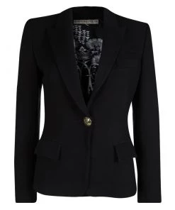 Emilio Pucci Black Notched Collar Blazer M For Women